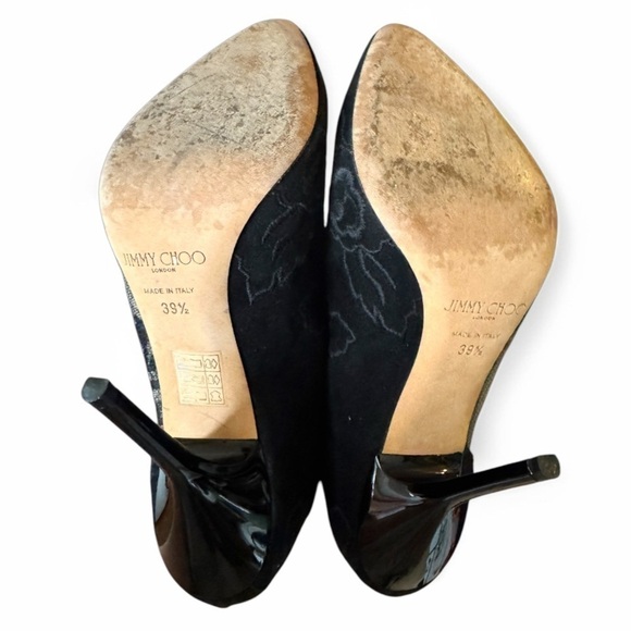 Jimmy Choo Kamaris Black Lace & Suede Floral Embroidered Ankle Booties 39.5 - Picture 7 of 7